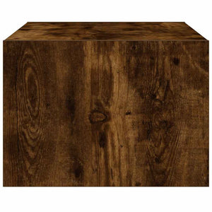 Tv-bänk med LED-belysning rökfärgad ek 75x35,5x25 cm