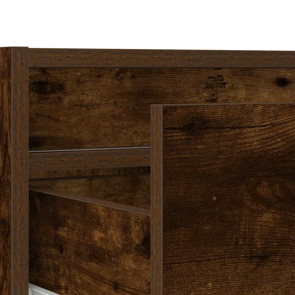 Tv-bänk med LED-belysning rökfärgad ek 75x35,5x25 cm