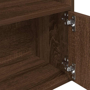 Bokhylla brun ek 31x24x127 cm konstruerat trä