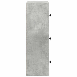 Bokhylla betonggrå 40x24x77 cm konstruerat trä