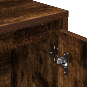 Bokhylla rökfärgad ek 89x24x101,5 cm konstruerat trä