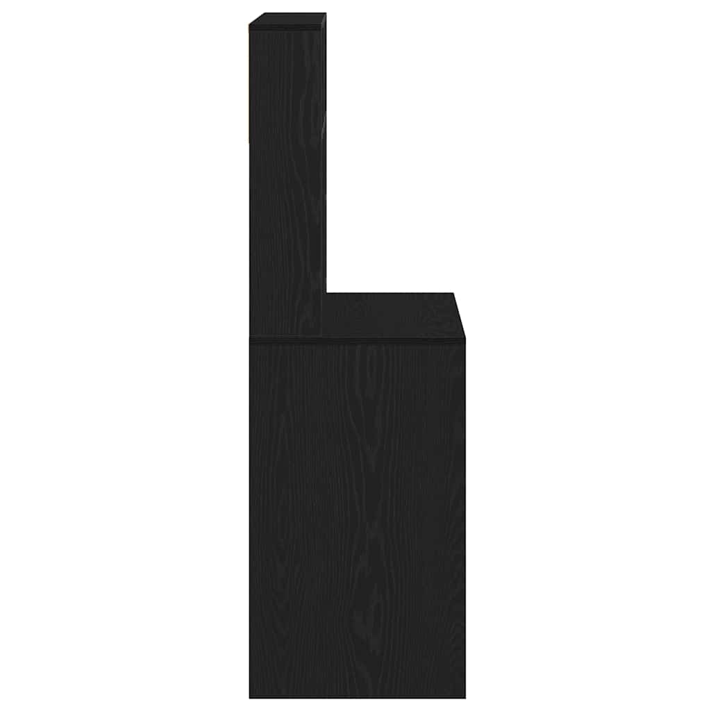 Skrivbord med hyllor svart 100x45x140 cm konstruerat trä