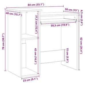 Skrivbord med hyllor artisan ek 84x40x78 cm konstruerat trä