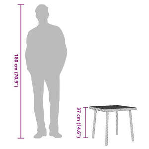 Soffbord för trädgården rektangulärt ljusgrå 40x40x37 cm