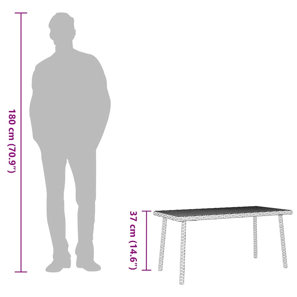 Soffbord för trädgården rektangulärt brunt 80x40x37 cm