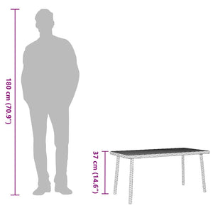 Soffbord för trädgården rektangulärt brunt 80x40x37 cm