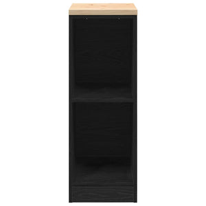 Garageskåp svart 30x51x85 cm massiv trä furu