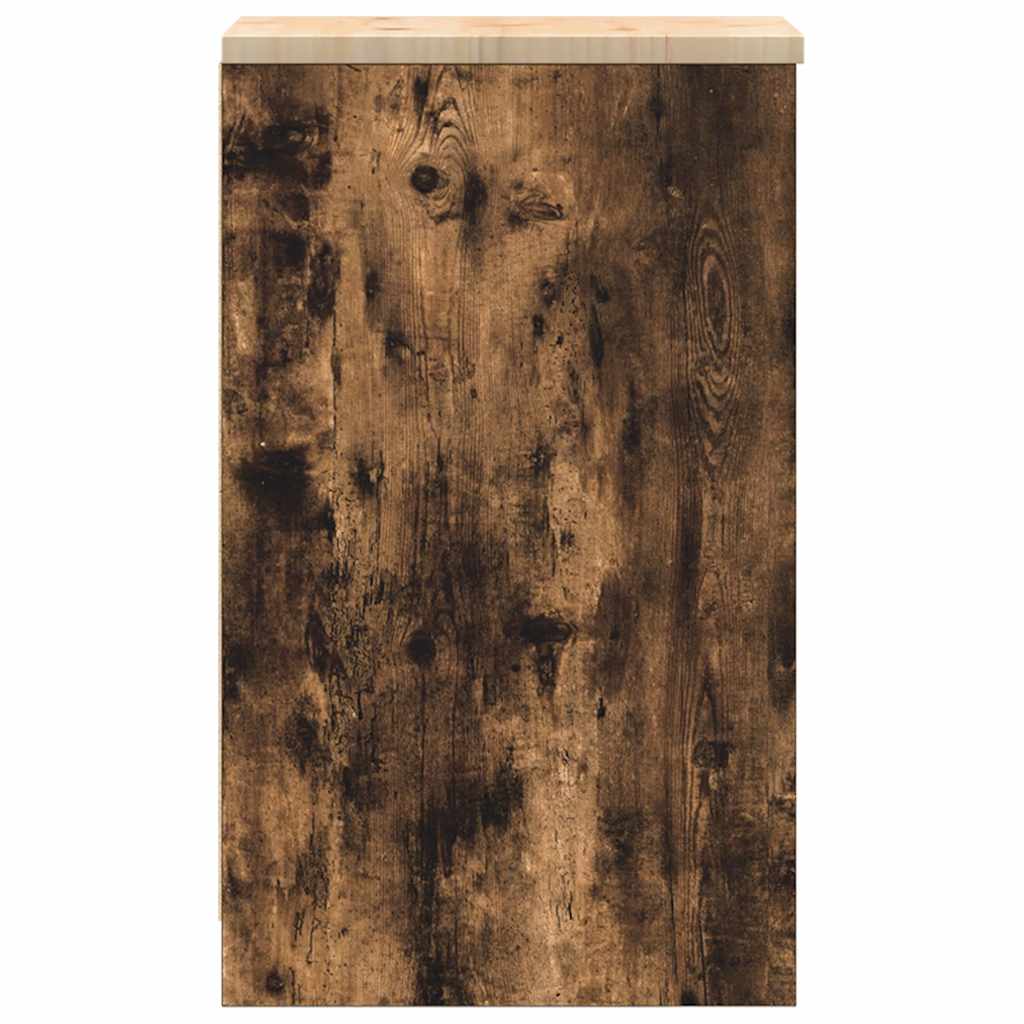 Förvaringsskåp för garage rökt ek 30x51x85 cm massivt trä furu