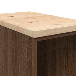 Förvaringsskåp för garage brun ek 30x51x85 cm massivt trä furu