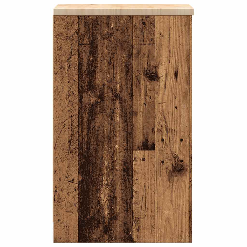 Garageskåp gammalt trä 30x51x85 cm massivt trä furu