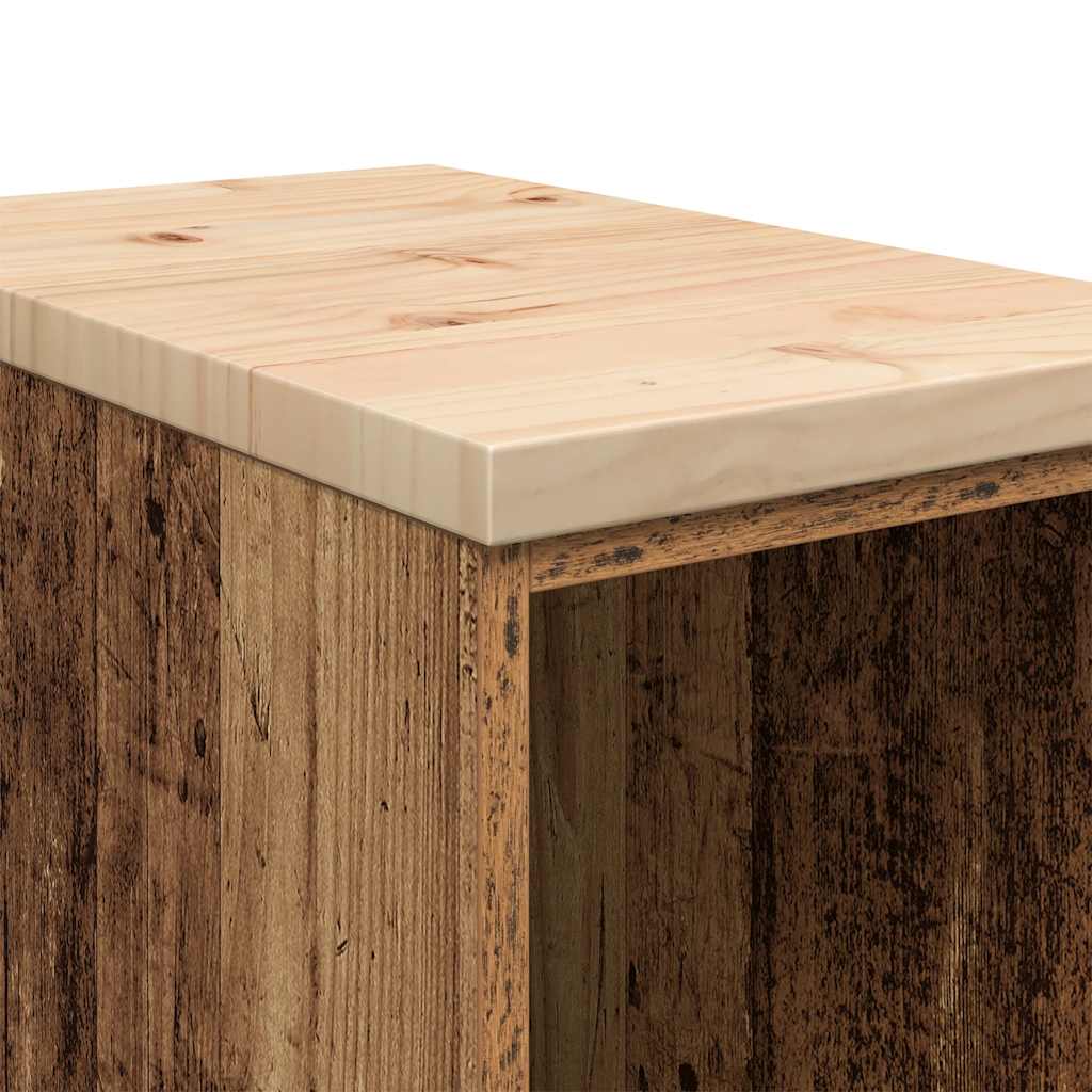 Garageskåp gammalt trä 30x51x85 cm massivt trä furu