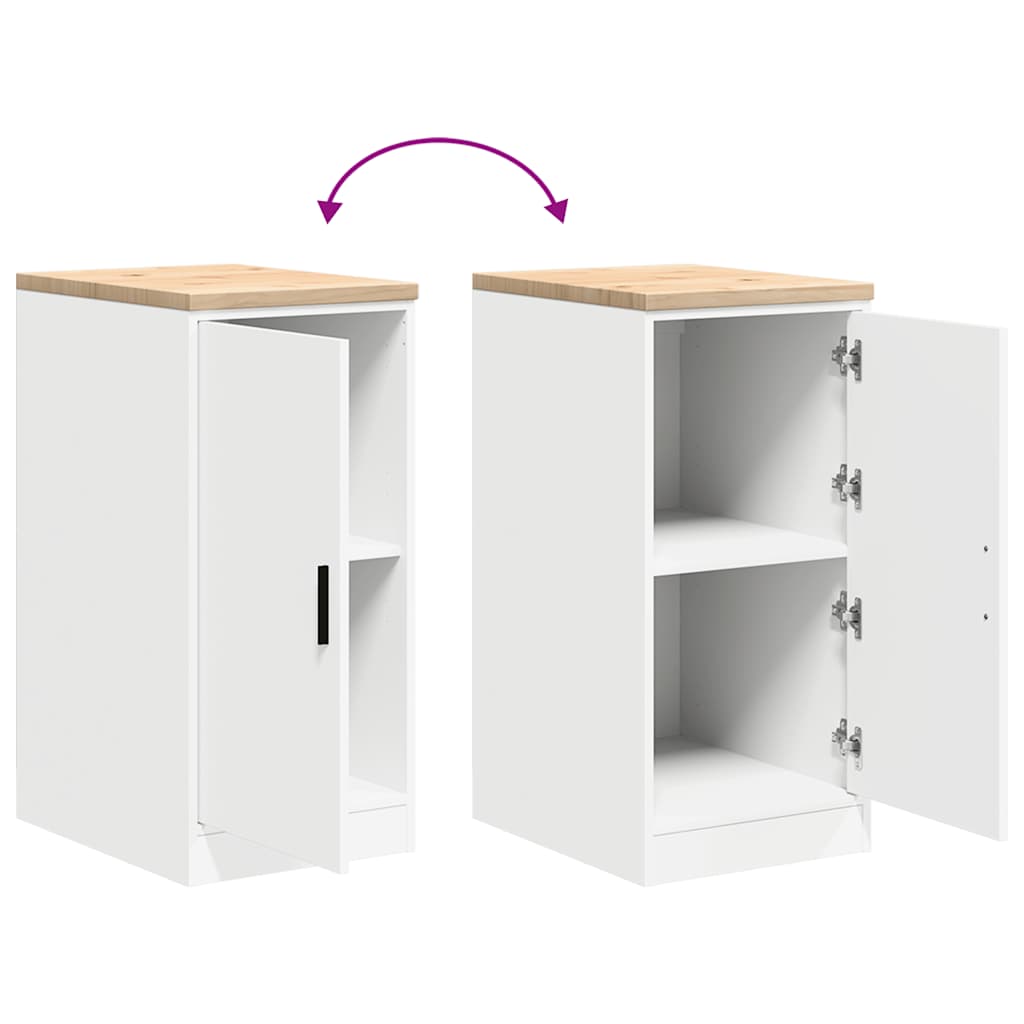 Förvaringsskåp för garage vit 40x51x85 cm massivt trä furu