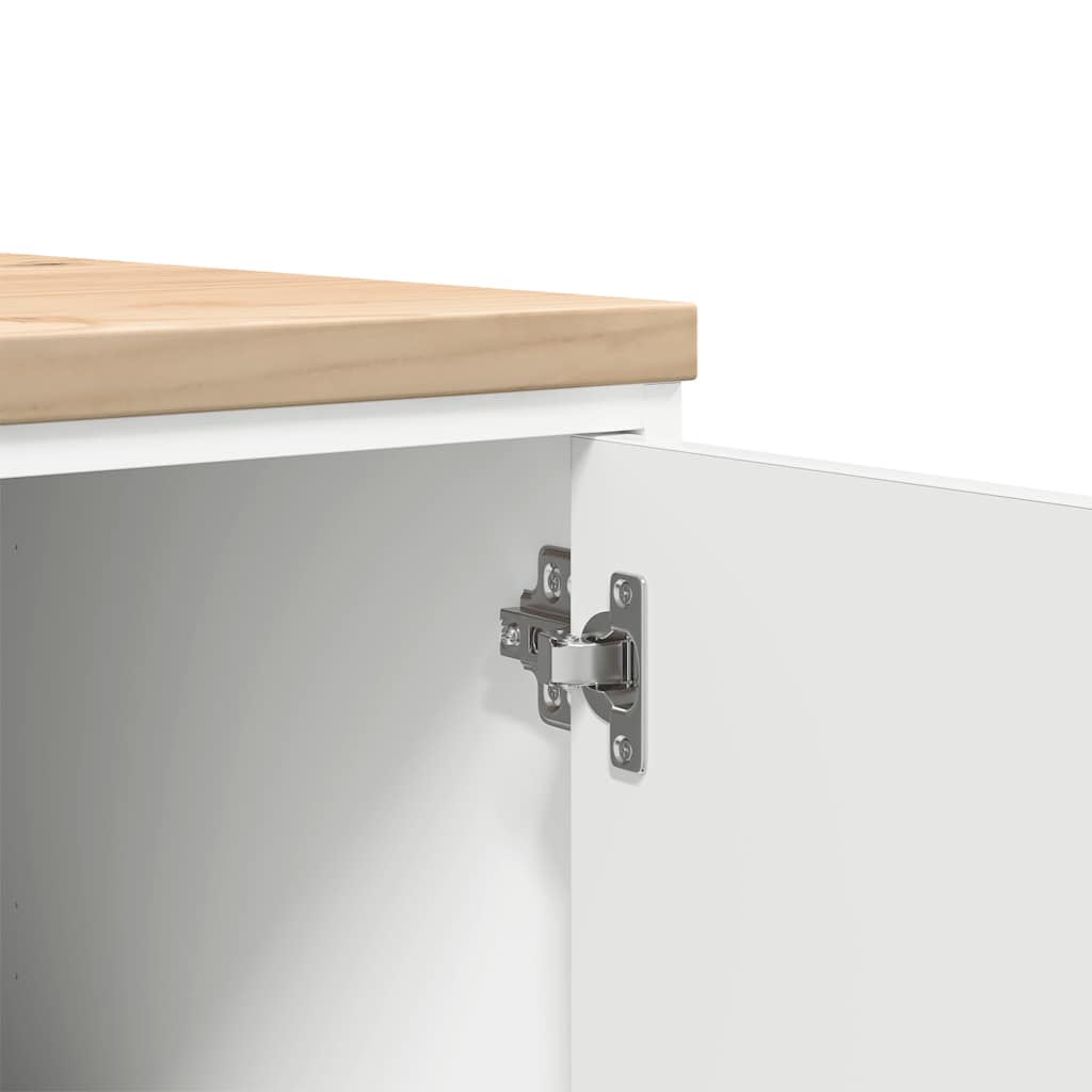 Förvaringsskåp för garage vit 40x51x85 cm massivt trä furu