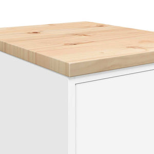 Förvaringsskåp för garage vit 40x51x85 cm massivt trä furu