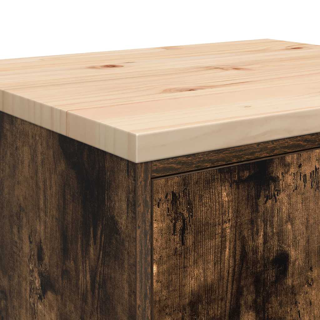 Garageskåp Sonoma ek 60x51x85 cm massiv trä furu