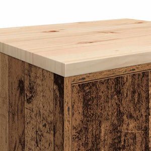 Garageskåp gammalt trä 60x51x85 cm massivt trä furu