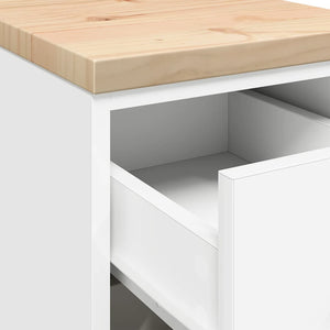 Förvaringsskåp för garage vit 30x51x85 cm massivt trä furu