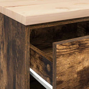 Garageskåp Sonoma ek 40x51x85 cm massiv trä furu