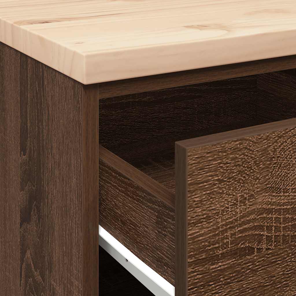 Förvaringsskåp för garage brun ek 40x51x85 cm massivt trä furu