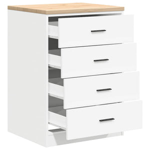 Förvaringsskåp för garage vit 60x51x85 cm massivt trä furu