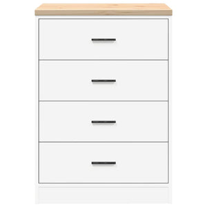 Förvaringsskåp för garage vit 60x51x85 cm massivt trä furu