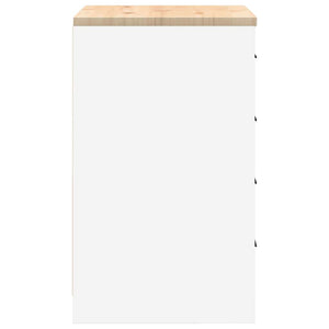 Förvaringsskåp för garage vit 60x51x85 cm massivt trä furu