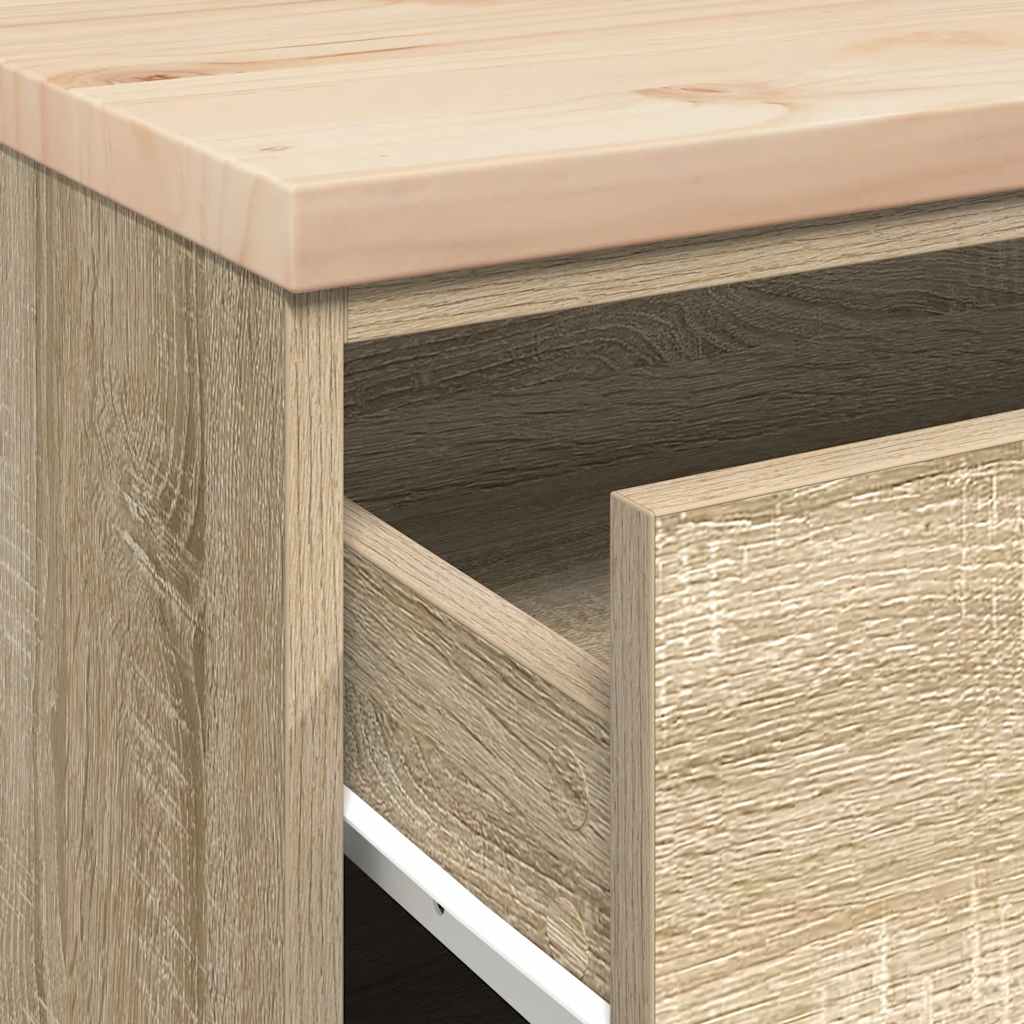 Garageskåp Sonoma ek 60x51x85 cm massiv trä furu