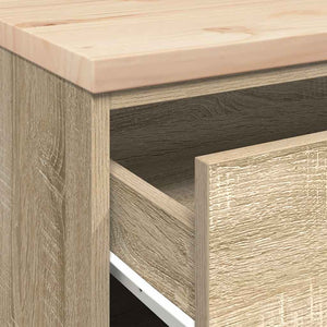 Garageskåp Sonoma ek 60x51x85 cm massiv trä furu