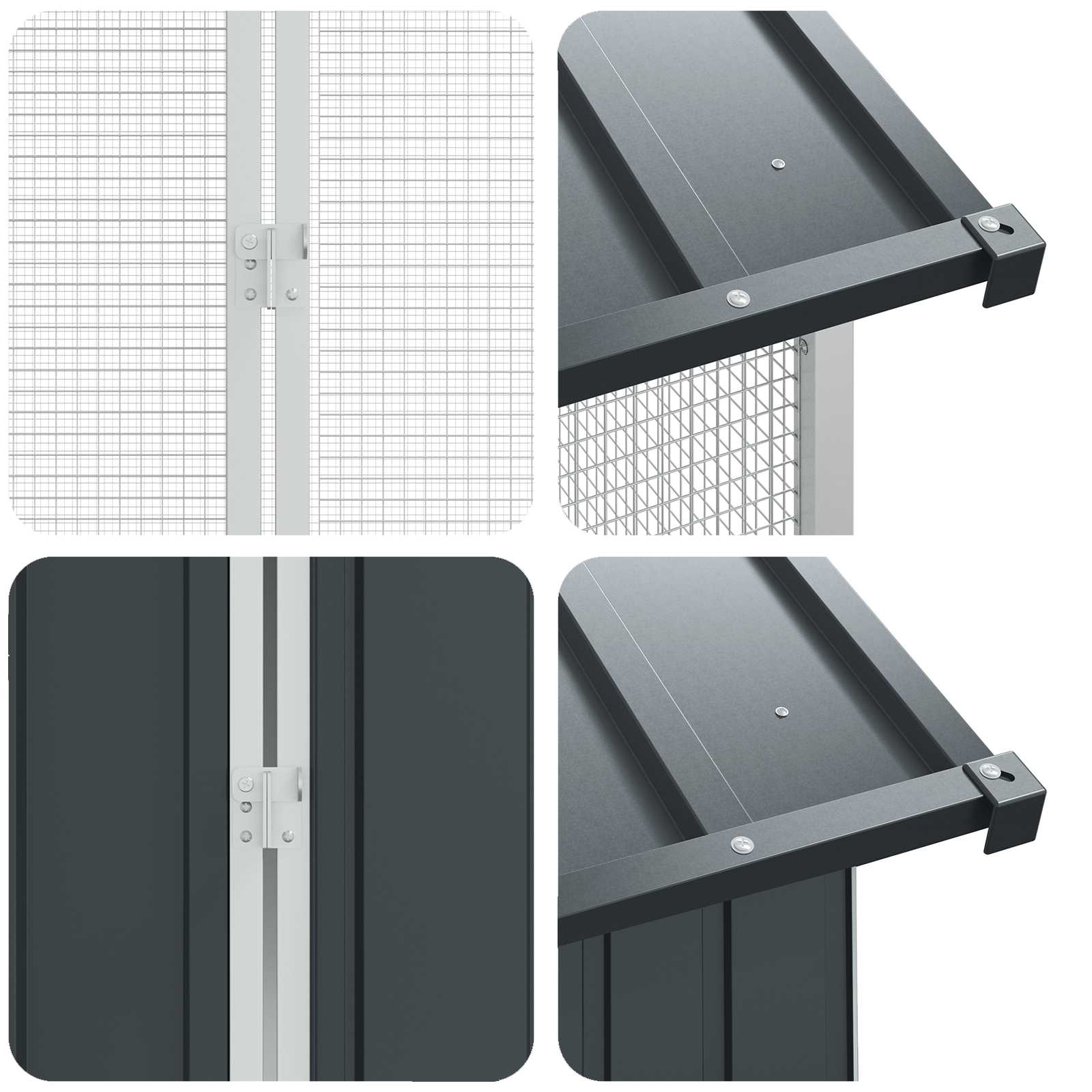 Fågelbur Antracit 430 x 208 x 247 cm Galvaniserat Stål
