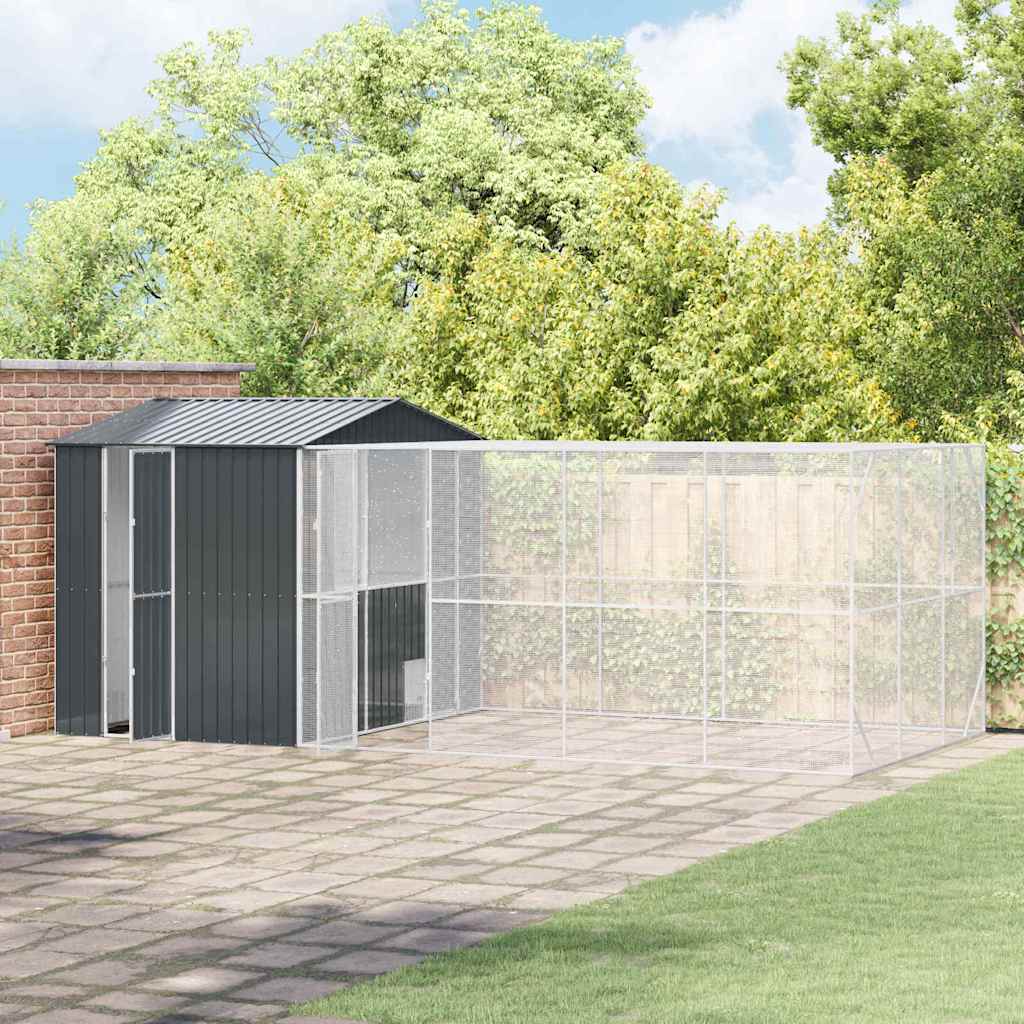 Fågelbur Antracit 635 x 304 x 247 cm Galvaniserat Stål