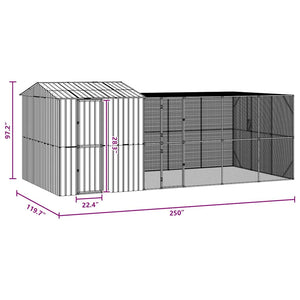 Fågelbur Antracit 635 x 304 x 247 cm Galvaniserat Stål