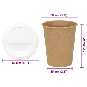 Kaffekoppar i papper med lock 1000 st 8oz 200ml