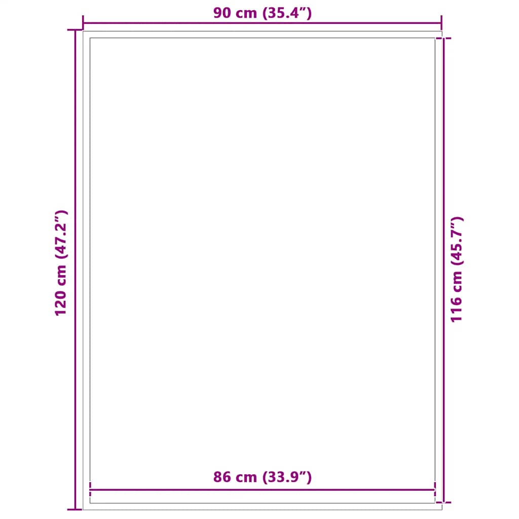 Dörrmatta svart 90x120 cm