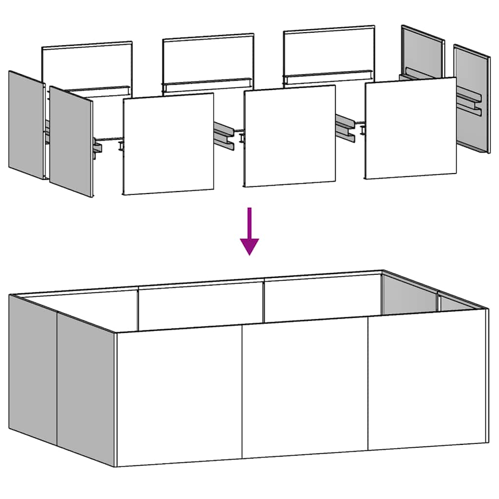 Planteringskärl 120x80x40 cm galvaniserat stål