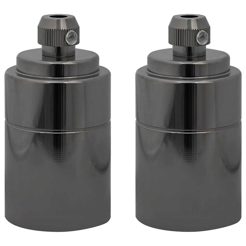 Lamphållare 2 st blank svart E27