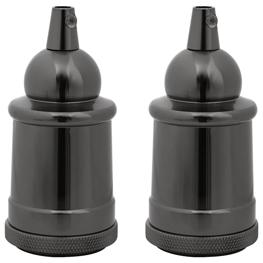 Lamphållare 2 st blank svart E27
