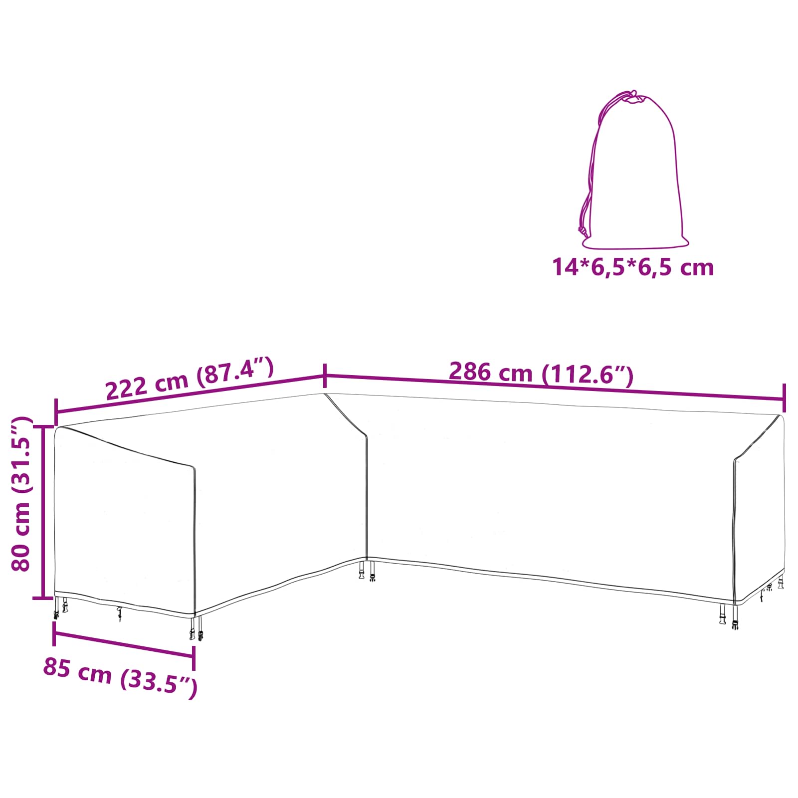 Möbelöverdrag Svart