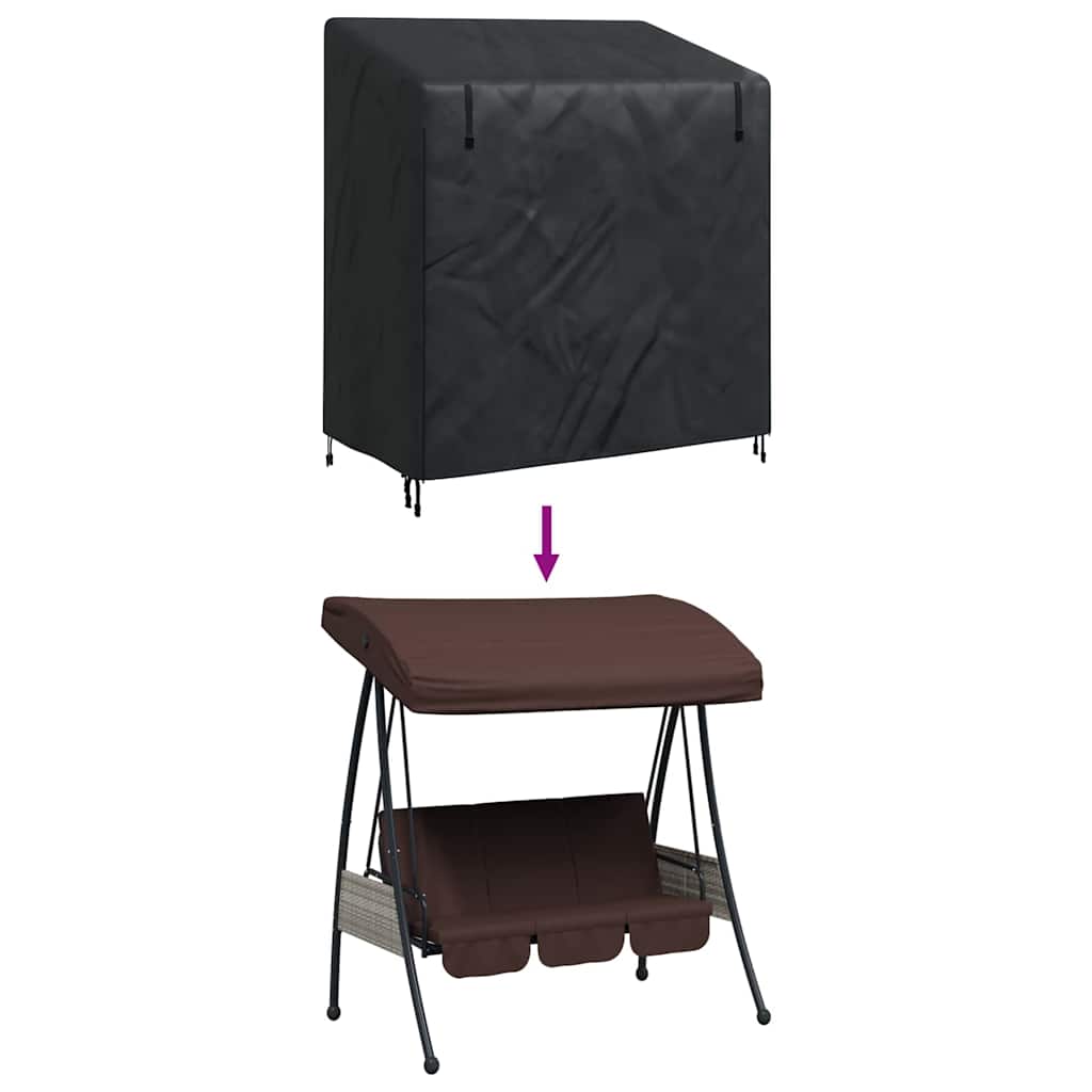 Skydd för utomhusgunga Svart 155 x 95 x 165 cm 210D Oxford Tyg