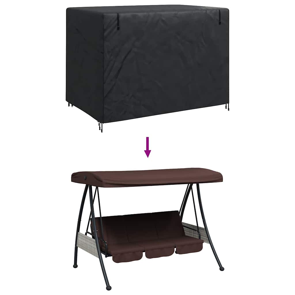 Skydd för utomhusgunga Svart 220 x 150 x 150 cm 210D Oxford Tyg