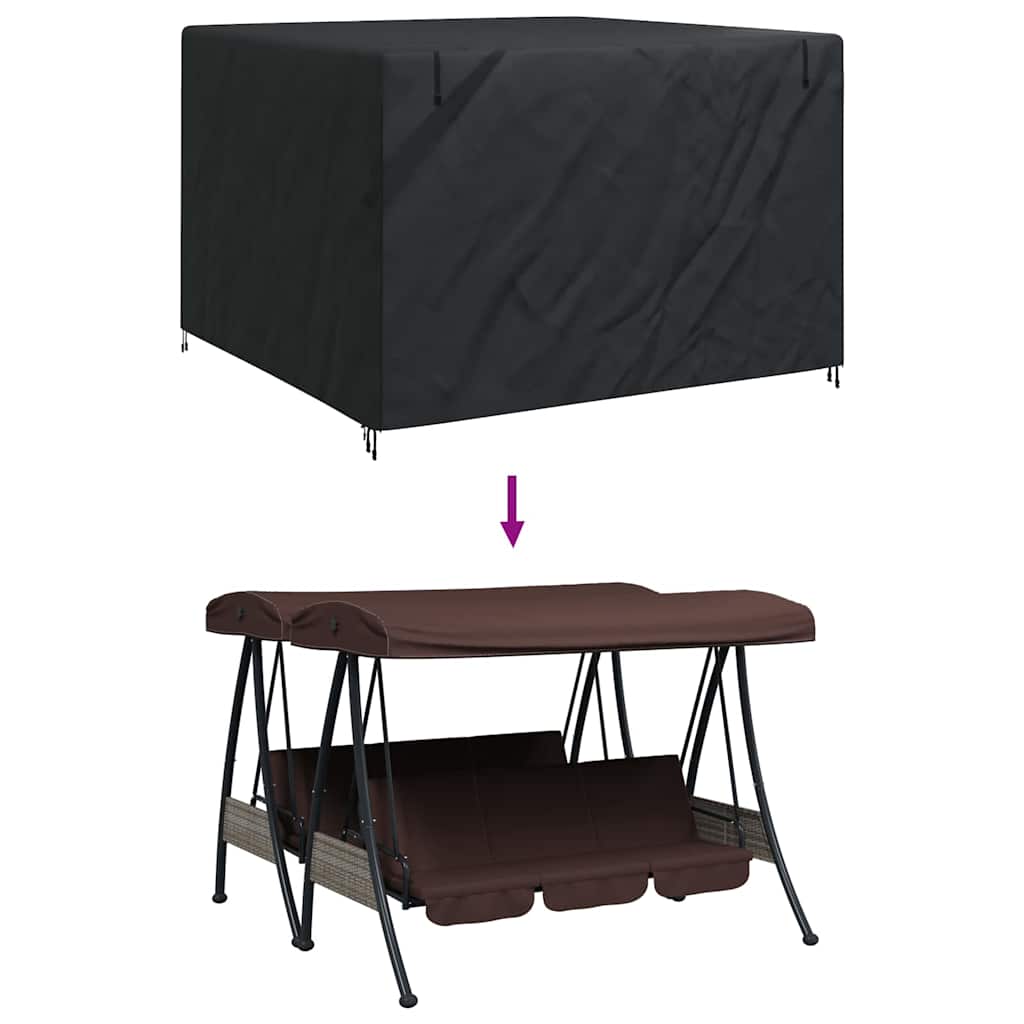 Skydd för utomhusgunga Svart 250 x 250 x 160 cm 600D Oxford Tyg