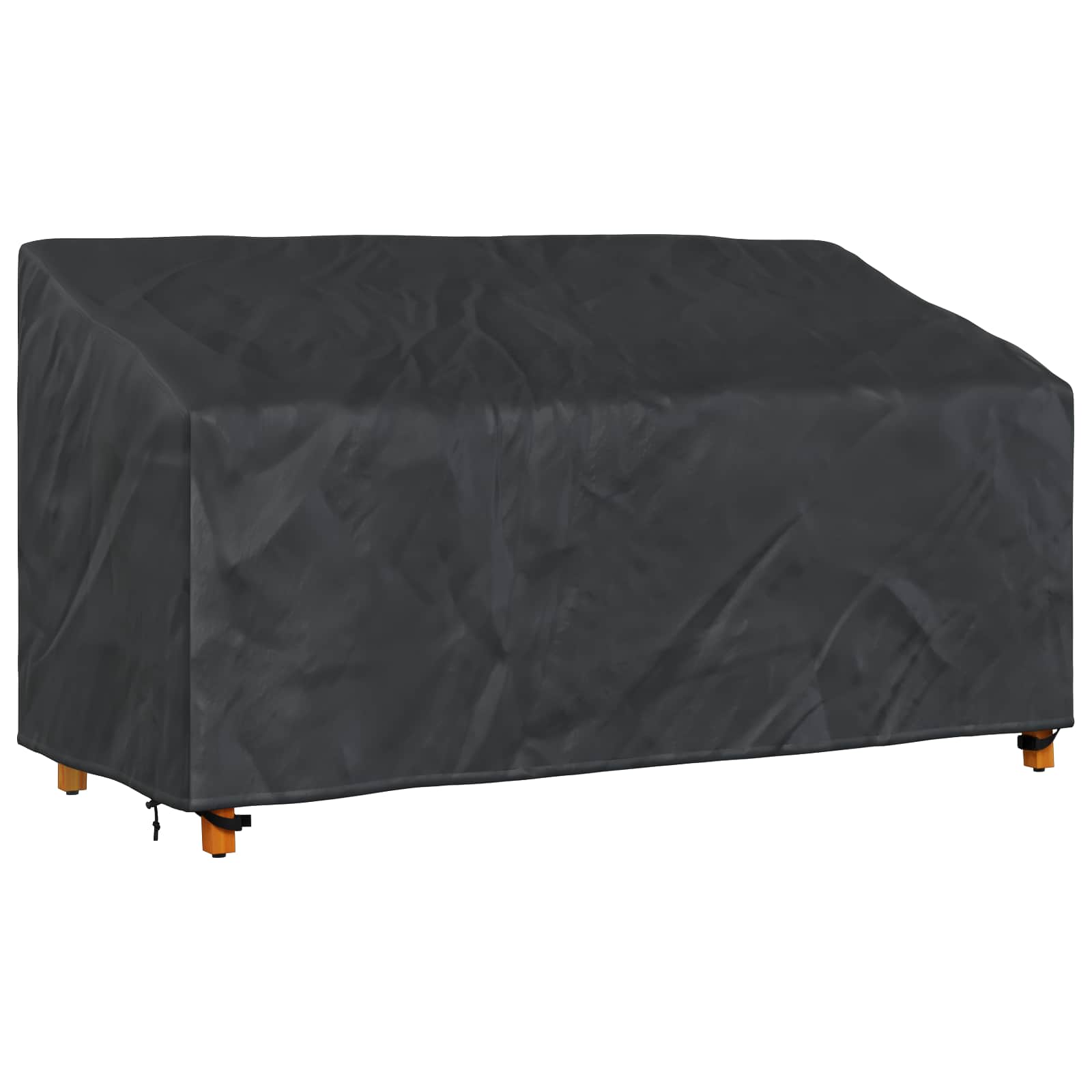 Trädgårdsbänkskydd Svart 205 x 85 x 65 / 94 cm 420D Oxford Tyg