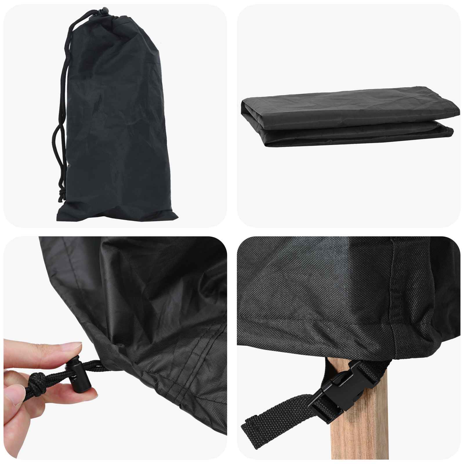 Utemöbelsskydd Svart 320 x 320 x 85 cm 420D tyg