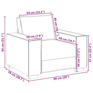 Soffstol vinröd 60 cm sammet