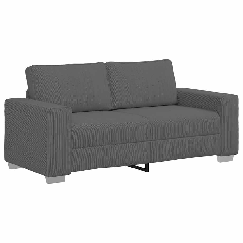 Loveseat soffa mörkgrå 140 cm manchestertyg
