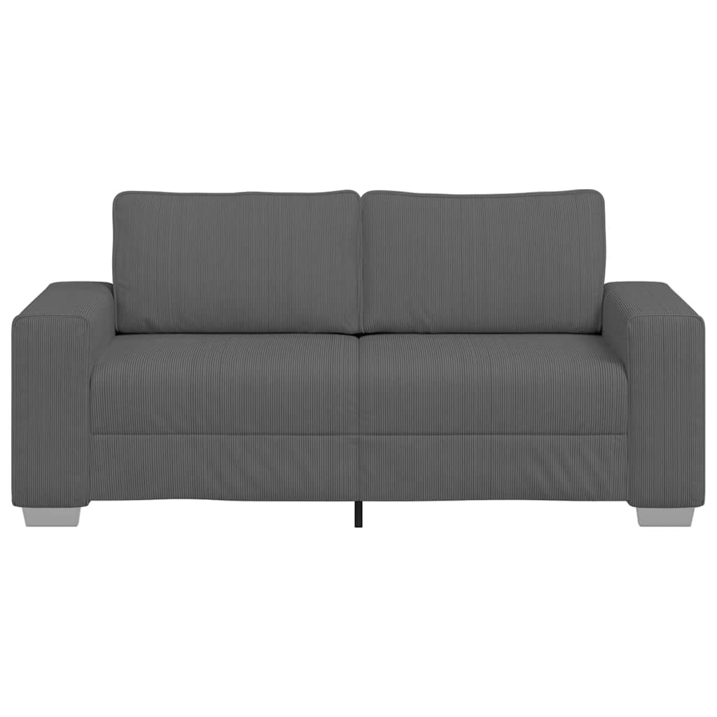 Loveseat soffa mörkgrå 140 cm manchestertyg