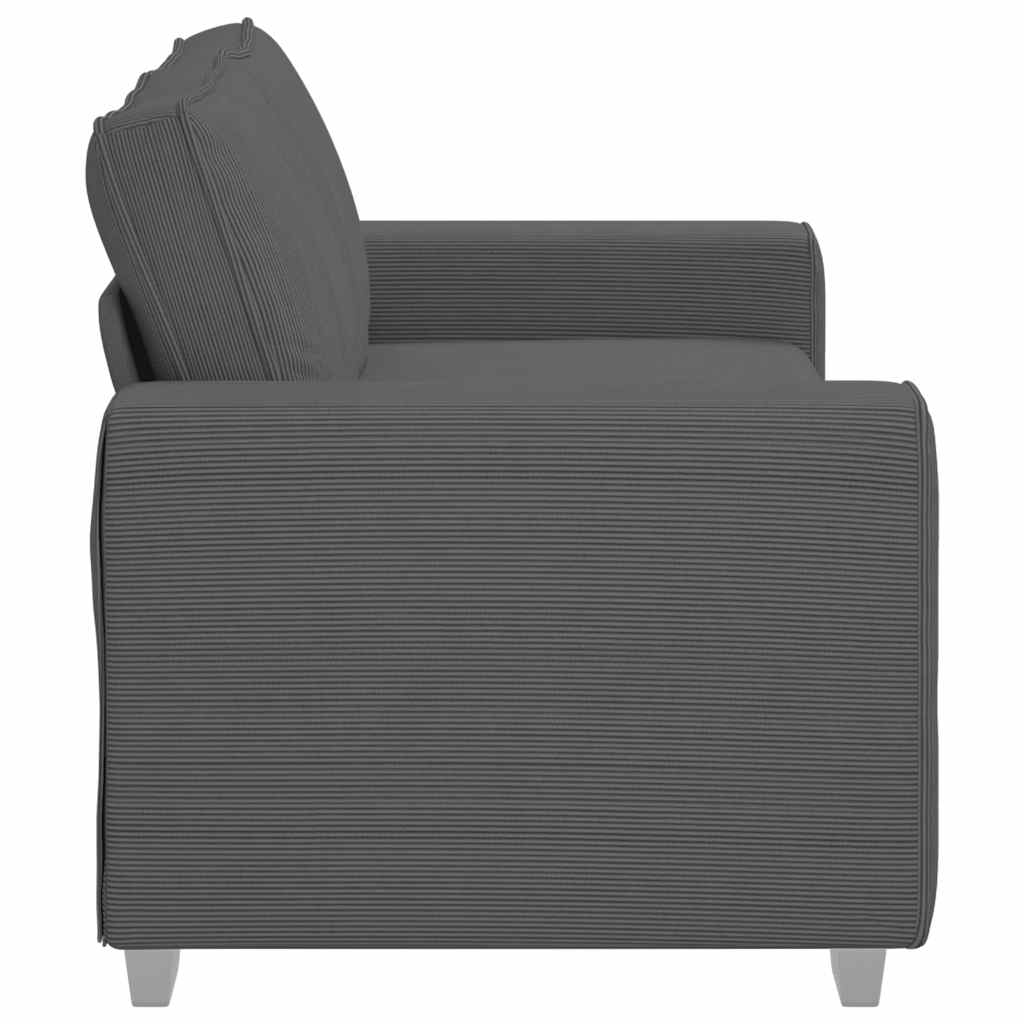Loveseat soffa mörkgrå 140 cm manchestertyg