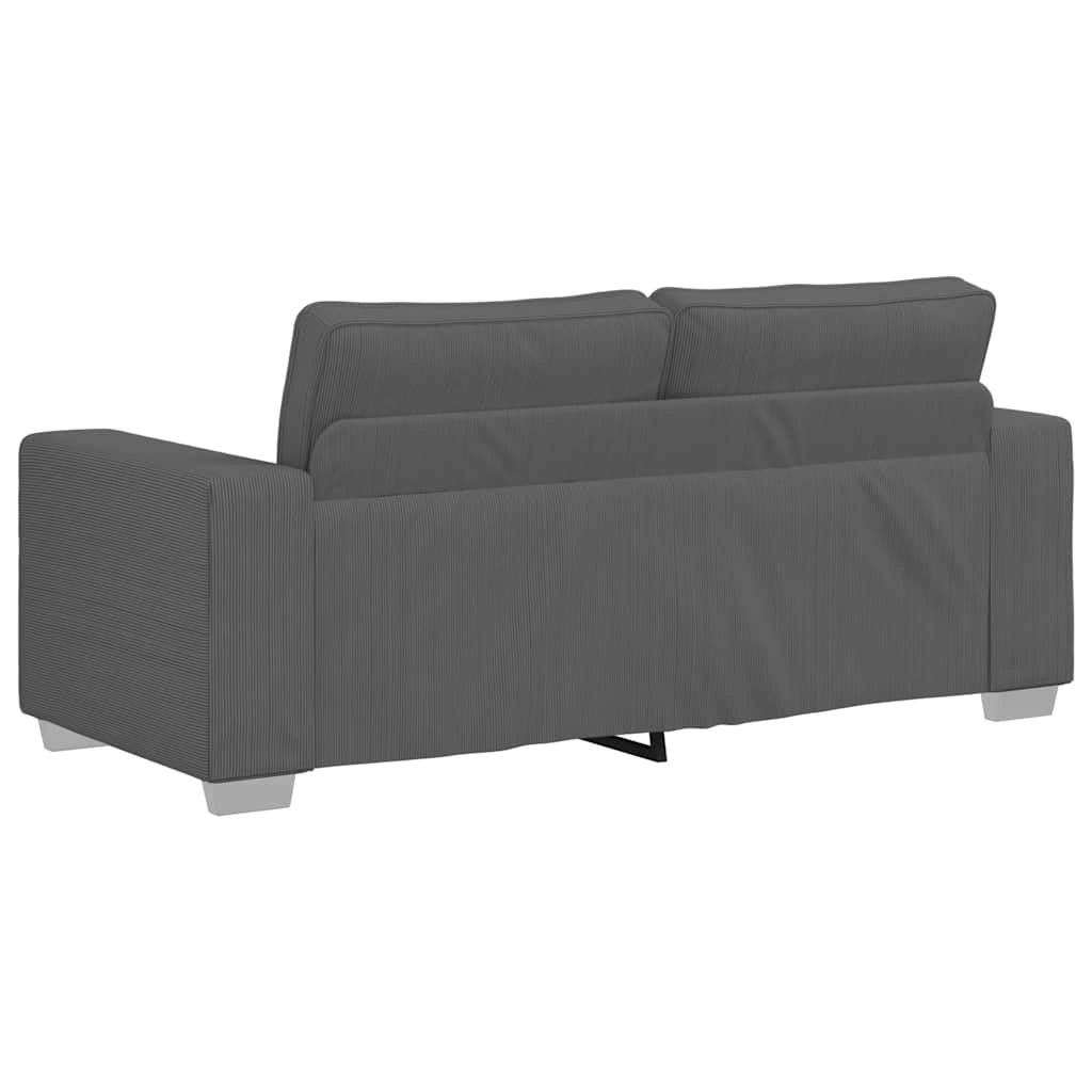 Loveseat soffa mörkgrå 140 cm manchestertyg