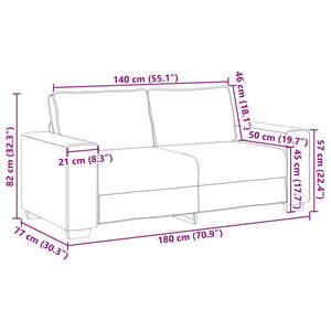 Loveseat soffa mörkgrå 140 cm manchestertyg