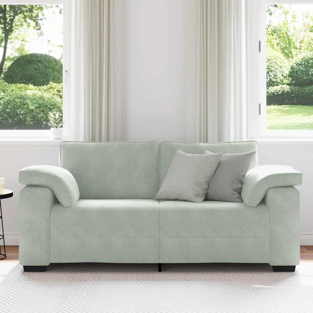Loveseat soffa ljusgrå 140 cm sammet