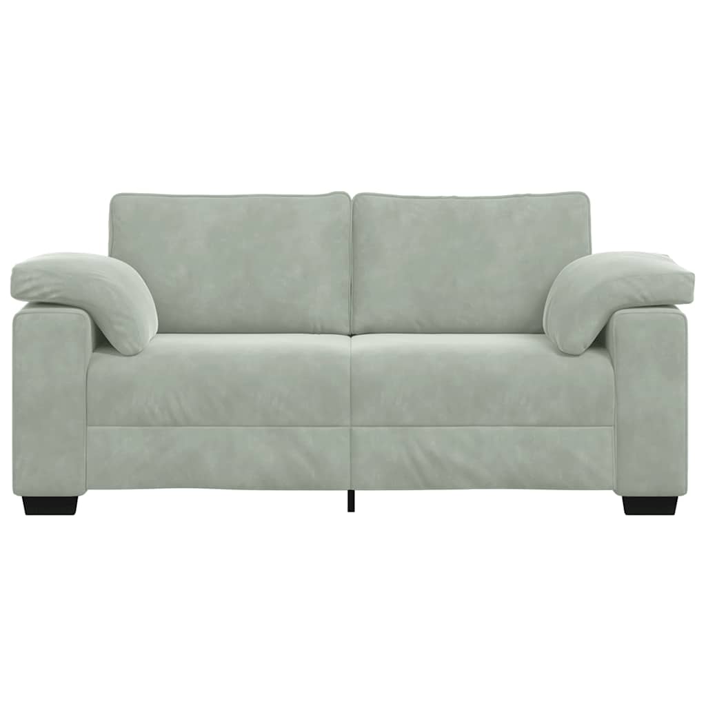 Loveseat soffa ljusgrå 140 cm sammet